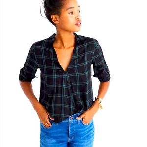 Madewell Wrap Front Shirt in Palma Plaid